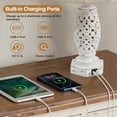 thumbnail image 3 of NATYSWAN 23.5" Lamps for Night Stands Set of 2 with USB A+C and Nightlight - Rustic Farmhouse Table Lamp for Bedrooms, End Tables, Living Room - French Country Decor, Bulbs Included., 3 of 9