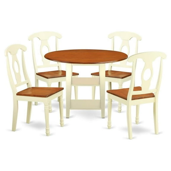 Atlin Designs 5-piece Wood Table and Dining Chair Set in Cherry