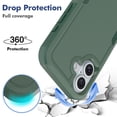 thumbnail image 3 of Decase Heavy-Duty Rugged Case for iPhone 16,Dual Layer Military Grade Drop Protection Anti-Fingerprint Anti-Scratch Hard Back Cover Silicone Bumper Shockproof Protective Case for iPhone 16,Darkgreen, 3 of 5