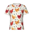 thumbnail image 4 of Vsdgher Flower Chicken Print Men's Dry Fit Mesh Athletic Shirts Moisture Wicking Tennis T-Shirt Tops, 4 of 9