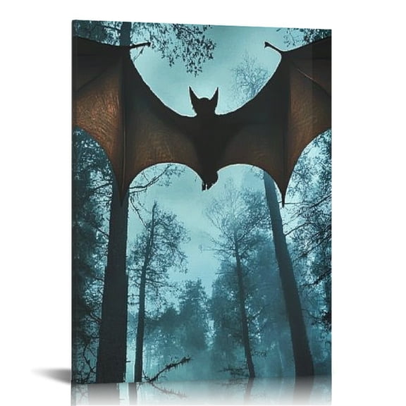 Autua Bat Forest Night Art Modern Canvas Prints Wall Decor 12x16 in
