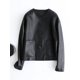 thumbnail image 3 of Chaqueta elegante de piel auténtica con cuello redondo para mujer, tendencia primavera otoño 2024, abrigo de piel de oveja corto informal sencillo de alta gama, 3 of 5