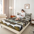 thumbnail image 4 of Castle Fairy Yellow Teal Aztec Full Size Sheets,Bohemian Western Theme Bed Sheets, 4 of 7