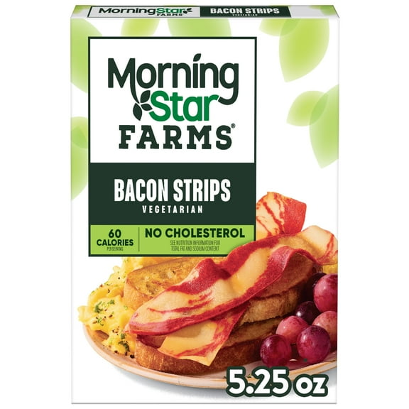 MorningStar Farms Veggie Breakfast Vegetarian Original Meatless Bacon Strips, 5.25 oz Box