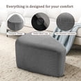 thumbnail image 3 of UIXE Rounded Triangle Ottoman Pebble Footstool Upholstered Coffee Side Tables for Living Room Bedroom Entryway, Gray, 3 of 6