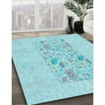 thumbnail image 2 of Ahgly Company Indoor Rectangle Patterned Blue Diamond Blue Area Rugs, 2' x 5', 2 of 6