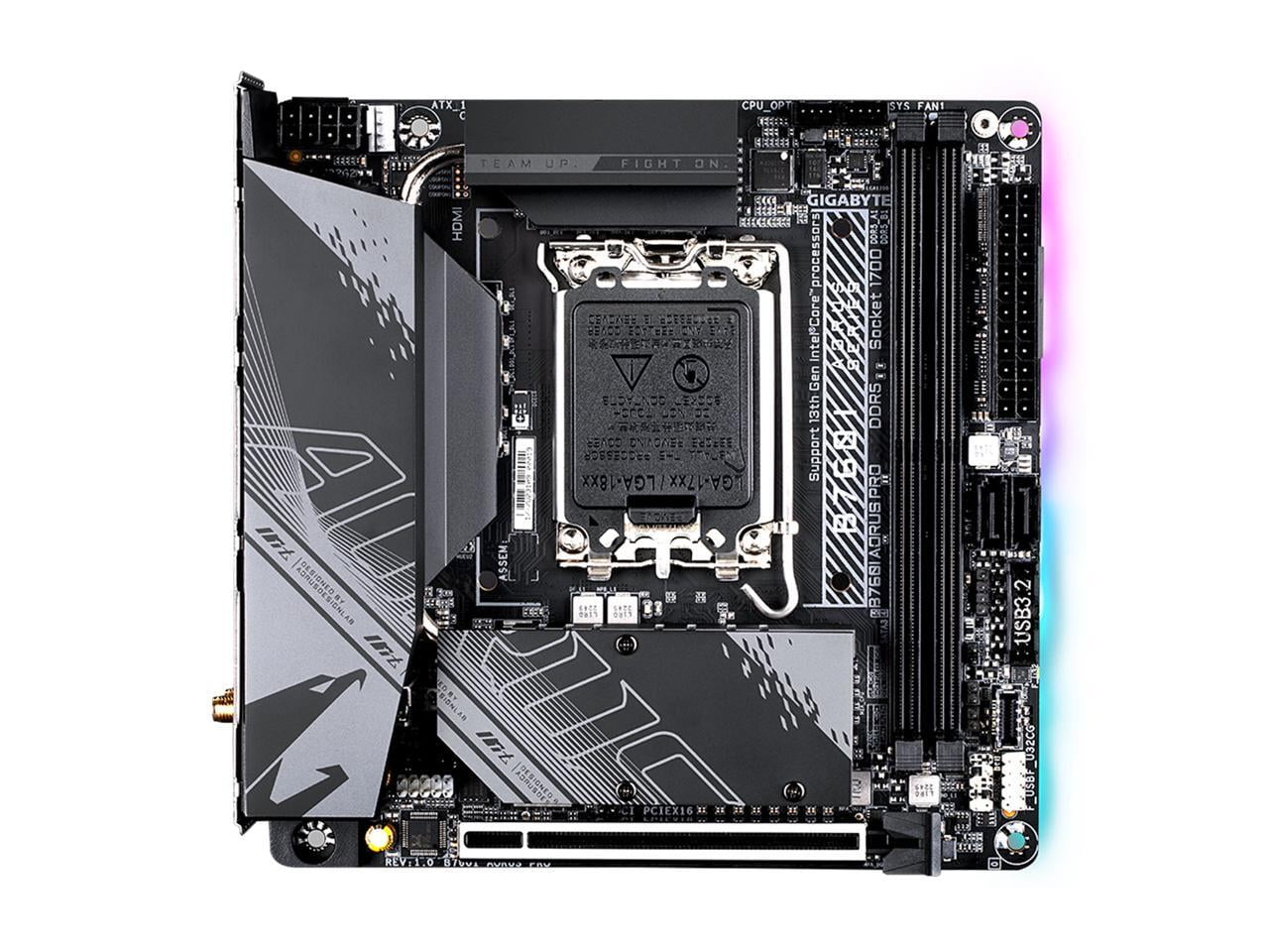 Aorus B760I AORUS PRO Gaming Desktop Motherboard, Intel B760 Chipset, Socket LGA-1700, Mini ITX