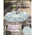 thumbnail image 4 of Outdoor Tablecloth with Umbrella Hole and Zipper Blue Flower Round Outdoor Tablecloths 60 Inch Waterproof Outside Table Cloths Floral Patio Table Cloth Cover for Outdoor Tables Picnic Garden, 4 of 6