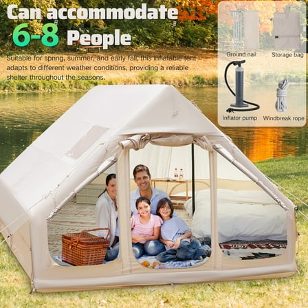 YEAHIBABY Portable Inflatable House Tent for Camping, Easy to Transport and Weather-Resistant