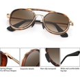 thumbnail image 4 of Gafas de sol Steampunk con marco dorado y gradiente para hombre, gafas de sol polarizadas con doble puente, gafas de sol Retro con montura gruesa y redonda, 4 of 5