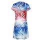 thumbnail image 5 of Puntoco Vestido De Cuello Redondo De Manga Corta Suelto Informal Estampado Del Día De La Independencia De Verano Para Mujer Blanco L,Regalos Para Mujer Joven, 5 of 5