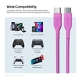 thumbnail image 4 of Powertek Ultra 6ft USB-C to USB-C Cable, Pink, Silicone with PVC Mesh Jacket, Smooth Data Transfer, Durable Charging Cable, 4 of 5