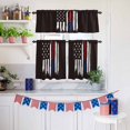 thumbnail image 6 of AbstractAmerican Flag Kitchen Curtains Valances 3 Piece Set, Patriot Black Symbol Rod Pocket Tier Curtain and Valance Drapes for Small Window 24 Inch Length for Bedroom Cafe, 6 of 9