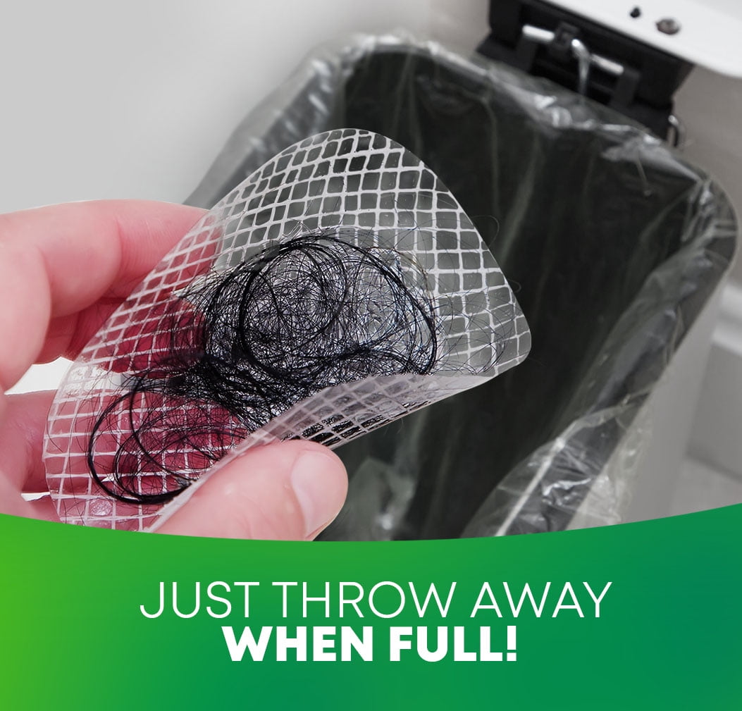 Tub Shroom Toss Disposable Drain Hair Catcher, Round Mesh, 26-pack
