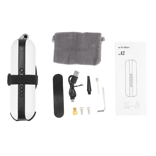 Eigraketly Inflador de neumáticos portátil recargable, bomba eléctrica, indicador Digital, pantalla LCD, luz LED de emergencia Ciclismo blanco Eigraketly OD009960-01