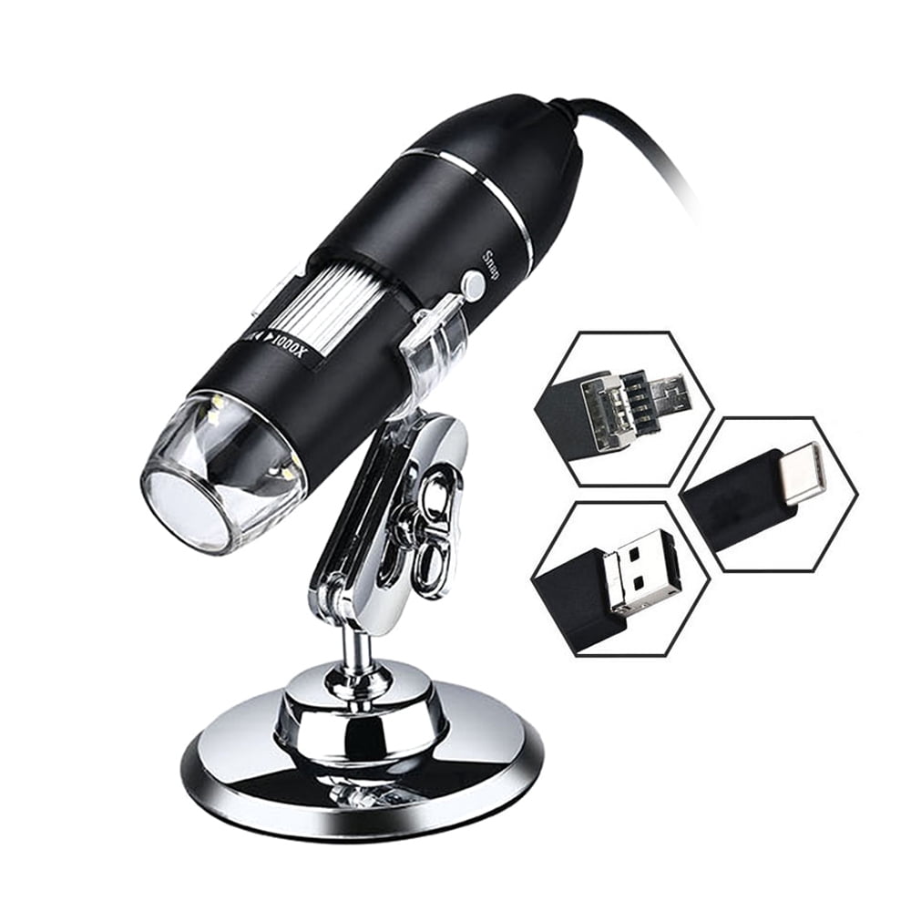 3 In 1 USB & MICRO USB &TypeC Digital Microscope 1600X Magnification