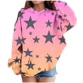 thumbnail image 2 of Gpaecead Girls Sweatshirt Long Sleeve Star Print Crewneck Pullover Sweatshirts for Teen Girls 12 Years Navy, 2 of 4
