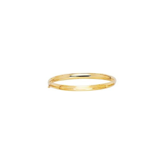 JewelStop 14K Yellow Gold Polished Finish 3mm (2/16") Bangle - 5.5",3.3gr.