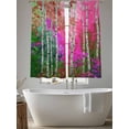 thumbnail image 5 of Pink Green Oil Painting Sheer Curtains 63 Inch Length 2 Panels Set, Modern Abstract Summer Botanical Voile Window Treatment Rod Pocket Curtains Sheers Drapes for Bedroom/Living Room/Kitchen 52x"63"x2, 5 of 7