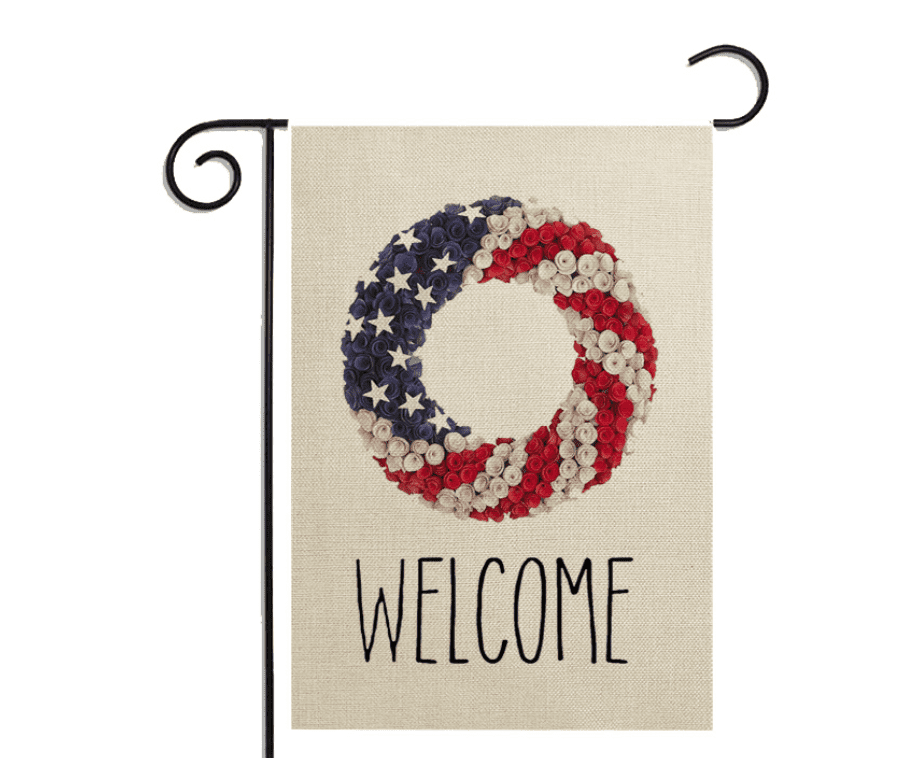 Patriotic 4th of July Independence Memorial Day Yard Outdoor Decoration 12.5 x 18 Inch AVOIN Welcome Gnome Star Fireworks Garden Flag Vertical Double Sided 