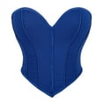 thumbnail image 2 of Feancey Overbust Corset Tops for Women Sweetheart Neck Strapless Bustiers Boned Body Shaper Dressy Casual Waist Cincher Trendy Party Crop Tops Blue L, 2 of 3