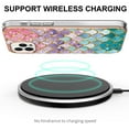thumbnail image 3 of Nalacover for iPhone 14 Pro Max Slim Case, Fish Scale Marble Pattern Soft TPU Shockproof Lens Protection Cover for Women Girls, Compatible with MagSafe Wireless Charging Case,Colorful Scales, 3 of 5
