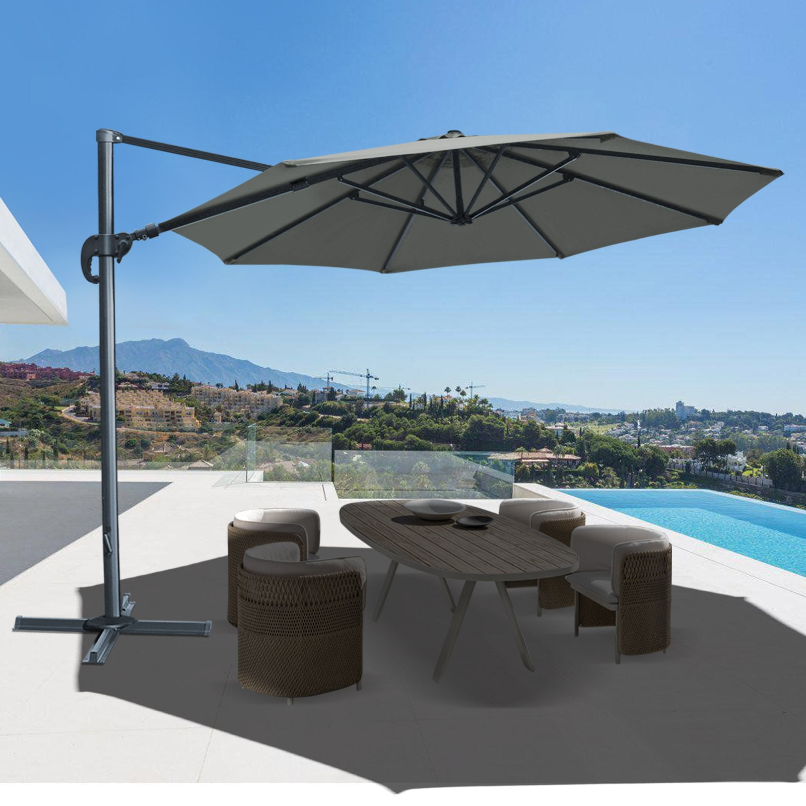 13' patio umbrella Tangkula 13 ft Large Umbrella, Coffee lounging by the pool Half Pint Mini:Black Thousand Helmets Heritage 2.0 gucci gg supreme