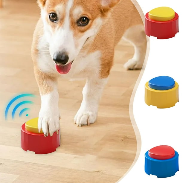 Jacenvly Nuevos Ahorros para Mascotas Botón de Comunicación para Mascotas Altavoz de Entrenamiento Interactivo Juguete para Perros Altavoz Clave Llamada Comida Suministros para Cachorros Ahorros de