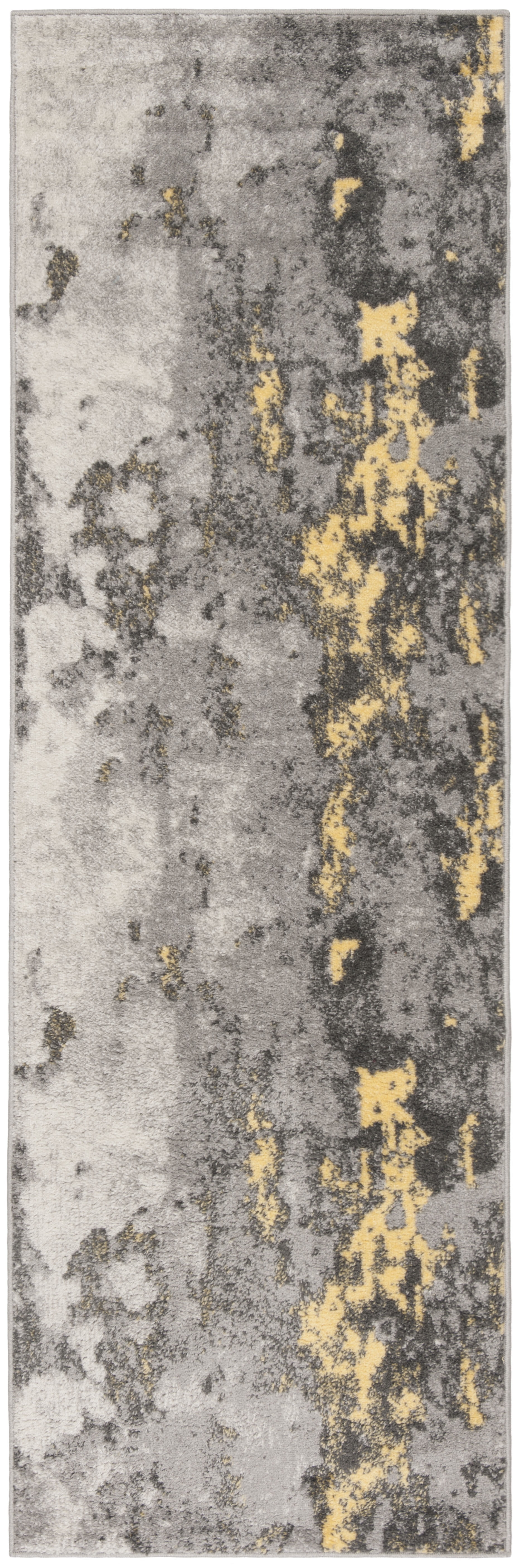 SAFAVIEH Adirondack Ladonna Abstract Runner Rug, Grey/Yellow, 2'6" x 22'