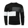 thumbnail image 2 of DPTALR Pull Décontracté pour Hommes Pull à Manches Longues Patchwork Col Rond Chandail en Molleton de Sport, 2 of 4