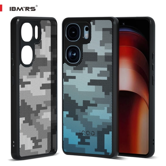 IBMRS For IQOO Neo9/9s/9 Pro Case, Shockproof Clear Phone Cover (Camo Black)