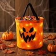 thumbnail image 4 of Gifts for Kids! Fwttom Halloween Candy Bags with Light- Holiday Trick or Treat Bucket, Portable Halloween Decorations Pumpkin Candy Bucket for Kids, 4 of 5