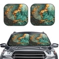 thumbnail image 2 of Vsdgher Emerald Color Gold Marble Print Car Windshield Sun Shade, Reflective Sunshade Window Sunshade Sun Visor Protector Fit for Cars,Trucks,SUVs-Small, 2 of 6