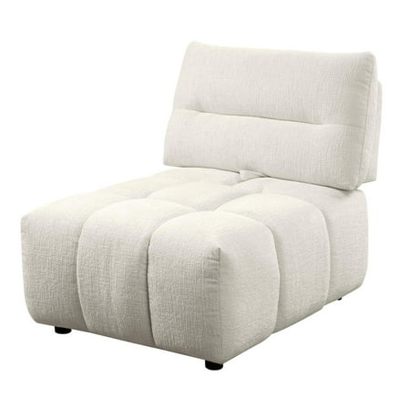 ACME Loanna Contemporary Linen Fabric Upholstered Armless Chair in Beige