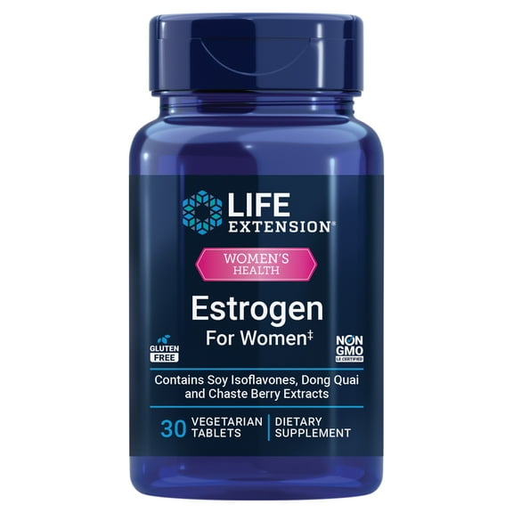 Life Extension Estrogen For Women, Helps Relieve Hot Flashes and Night Sweats, Soy Isoflavones, Norway Spruce Extract, Chasteberry, Gluten Free, Non-GMO, Vegetarian, 30 Tablets