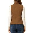 thumbnail image 3 of INSPIRE CHIC Women's Zip Up Jacket Sleeveless Anorak Utility Vest Jacket with Pockets S Brown, 3 of 6