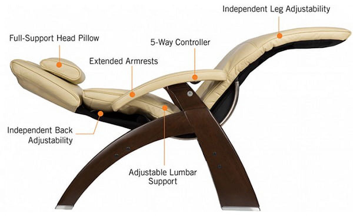 Human Touch PC-600 Omni Motion Silhouette Power Recline Walnut Wood Base Zero-Gravity Recliner Leather - image 2 of 3