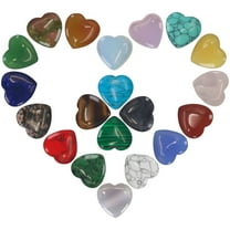 20 Pcs Natural Crystals Heart Healing Stones Love Shaped Pocket Polished Stones Rose Quartz Amethyst Stone Rose Amethyst Gemstones for Gifts Chakra Reiki Yoga Balancing Meditation,0.8'',Topboutique