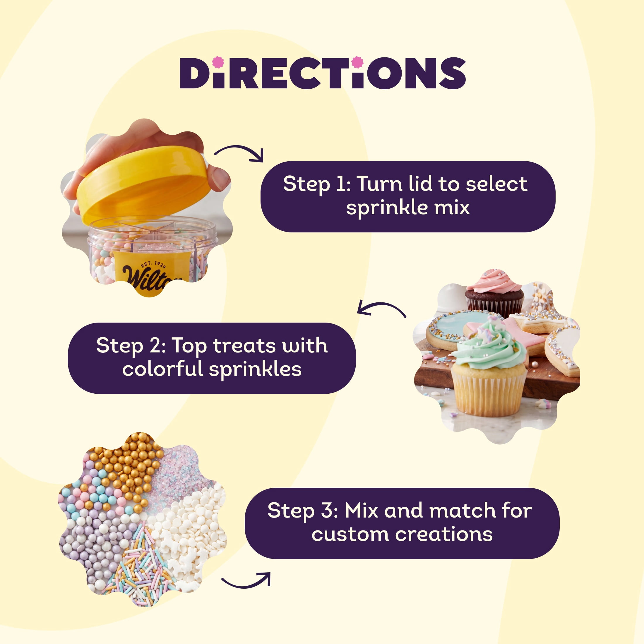 Wilton Unicorn Sprinkles Edible Sprinkle Mix Assorted 6.3 oz. 6-Cell Container Cookies or Cake Decorating