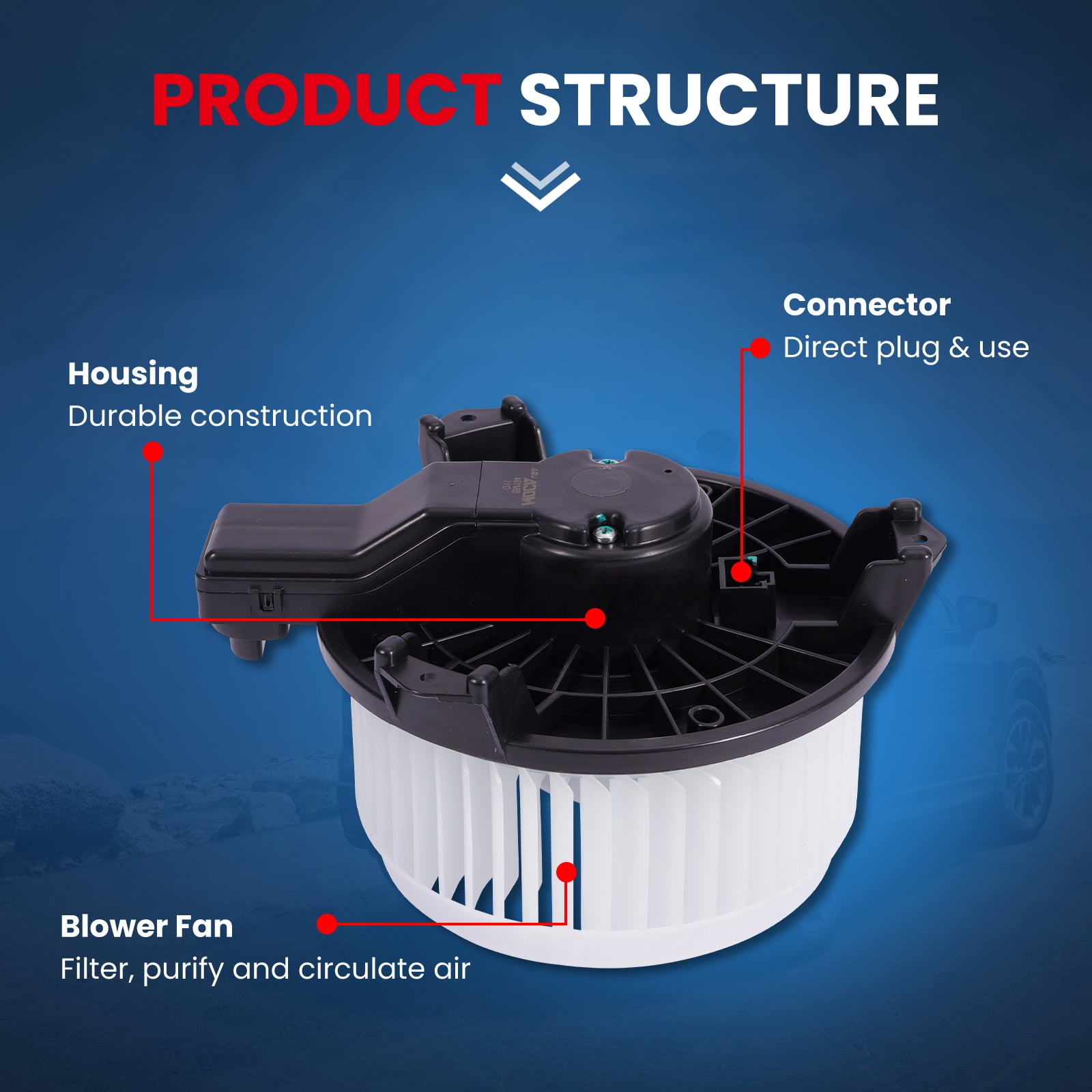 MOCA AUTOPARTS Heater Blower Motor w/ Fan Cage Fit for 06-11 Honda Civic & 07-10 Jeep Wrangler