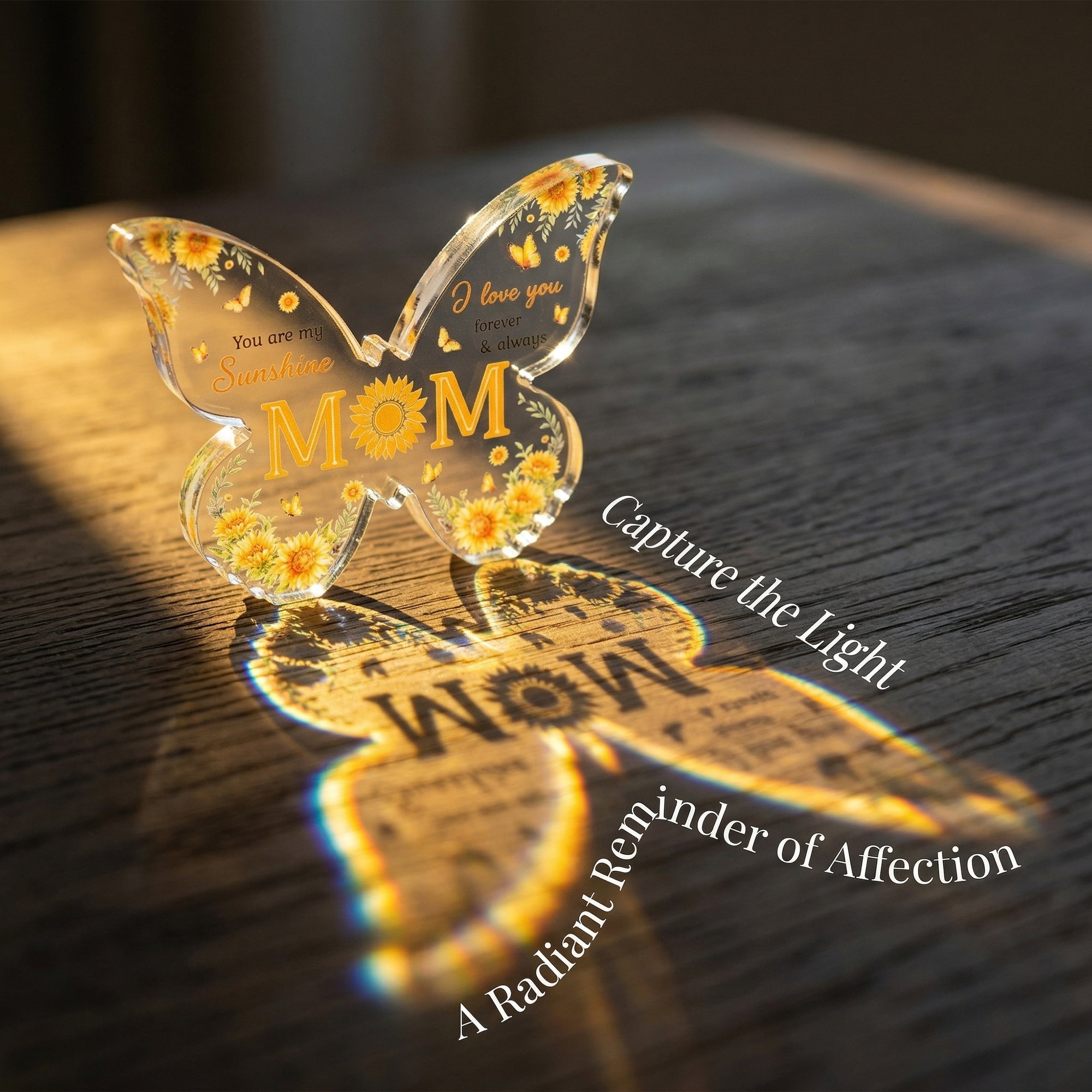 Unique Bargains Acrylic Butterfly Gift Inspirational Desk Plaque Ornament Yellow 3in