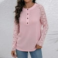 thumbnail image 5 of Giftesty Womens Shirts Clearance Women's Long Sleeve Summer Round Neck Sexy Casual Tops Regular Blouse Button Tops, 5 of 6