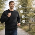 thumbnail image 4 of BILLIONHATS 12 Pack Mens Adult Crewneck Fleece Lined Pullover Sweatshirt Bulk, BLack Color, Wholesale Multipack Donation for Homeless (Medium), 4 of 6