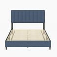 thumbnail image 5 of Boyd Sleep Leah Blue Linen Queen Size Fully Upholstered Platform Bed Frame with Adjustable Headboard, 5 of 16
