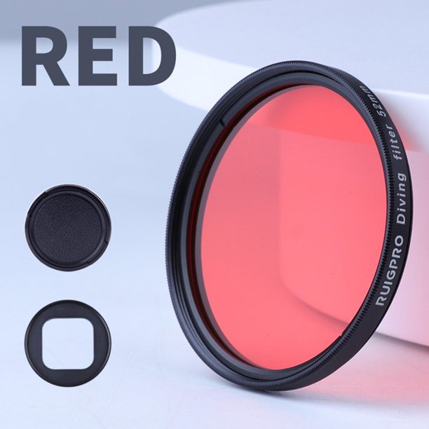 Juego de filtros de lente de 52 mm, con tapas de lente, lente de color, accesorio de herramienta de filtro, con adaptador, lente de cámara para fotogr rojo Macarena Lente de la cámara