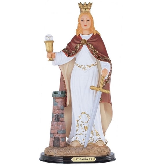 Q-Max 12"H Saint Barbara Statue Great Martyr Barbara Holy Figurine Religious Decoration