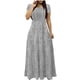 thumbnail image 1 of Vestido de Verano para las Mujeres Gradiente Impreso Cuello en V Manga Corta de la Longitud Del Tobillo Vestido, Vestido Corto de Verano, 1 of 5