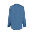 thumbnail image 5 of Women's Button Down Shirts Long Sleeve Business Work Tops Casual with Pockets Jacket for Office and Daily Wear Fashion Outfits ,Royal Blue 2XL, 5 of 6