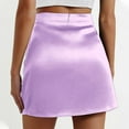thumbnail image 4 of WENWU Women's Mini A Line Skirt Skirt High Waist Zipper Satin Ribbon Lined Skirt Skirt Skirt Lingerie Skirt, 4 of 8
