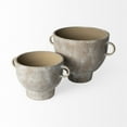 thumbnail image 2 of 10" Rustic Organic Finish Whitewash Brown Ceramic Vase, 2 of 5